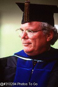 Portrait of professor in commencement robe